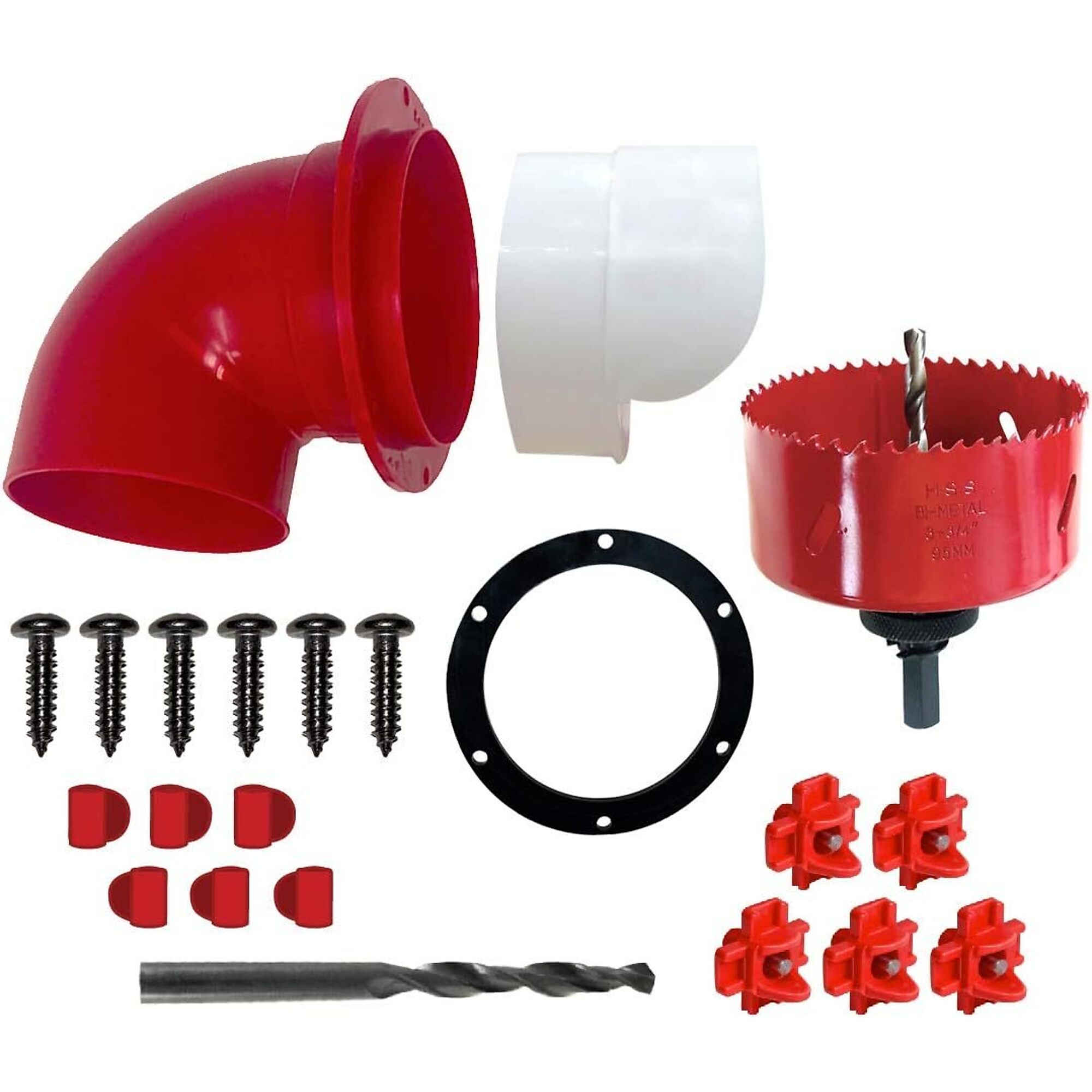 RentACoop, DIY Series Large Port Feeder Pack of 6 plus Hole Saw and 5 Bonus Hoirzontal Nipples for Adult Chickens and Larger Poultry, Model# 5P-5WDQ-8WAX